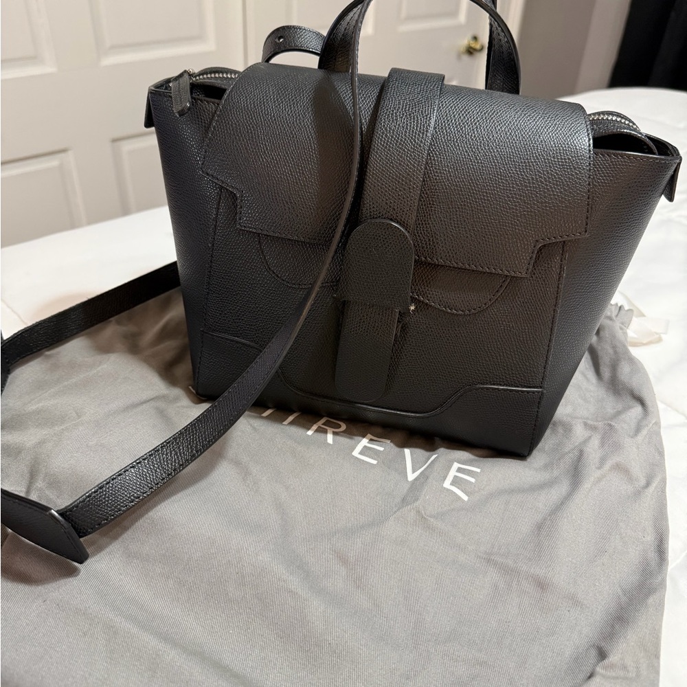 Senreve Black pebbled Leather Bag